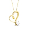 Thumbnail Image 2 of White Lab-Created Sapphire Swirling Heart Necklace 10K Yellow Gold 18&quot;