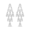 Thumbnail Image 2 of Pear-Shaped White Lab-Created Sapphire Chandelier Earrings Sterling Silver