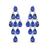 Thumbnail Image 2 of Pear-Shaped Blue Lab-Created Sapphire Chandelier Earrings Sterling Silver