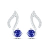 Thumbnail Image 2 of Blue & White Lab-Created Sapphire Music Note Earrings Sterling Silver