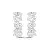 Thumbnail Image 2 of Marquise, Emerald & Oval-Cut White Lab-Created Sapphire Hoop Earrings Sterling Silver