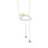 Thumbnail Image 1 of Blue & White Lab-Created Sapphire Raincloud Necklace Sterling Silver & 10K Yellow Gold 18&quot;