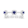 Thumbnail Image 3 of Blue & White Lab-Created Sapphire Chain Link Ring Sterling Silver