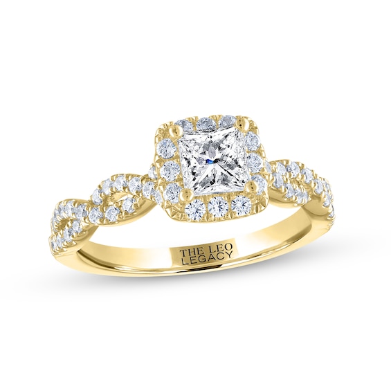 THE LEO Legacy Lab-Grown Diamond Princess-Cut Engagement Ring 1-1/ ct tw 14K Yellow Gold