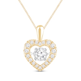 Unstoppable Love Diamond Heart Necklace 1/3 ct tw 10K Yellow Gold 19"