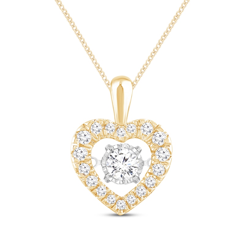 Unstoppable Love Diamond Heart Necklace 1/3 ct tw 10K Yellow Gold 19"