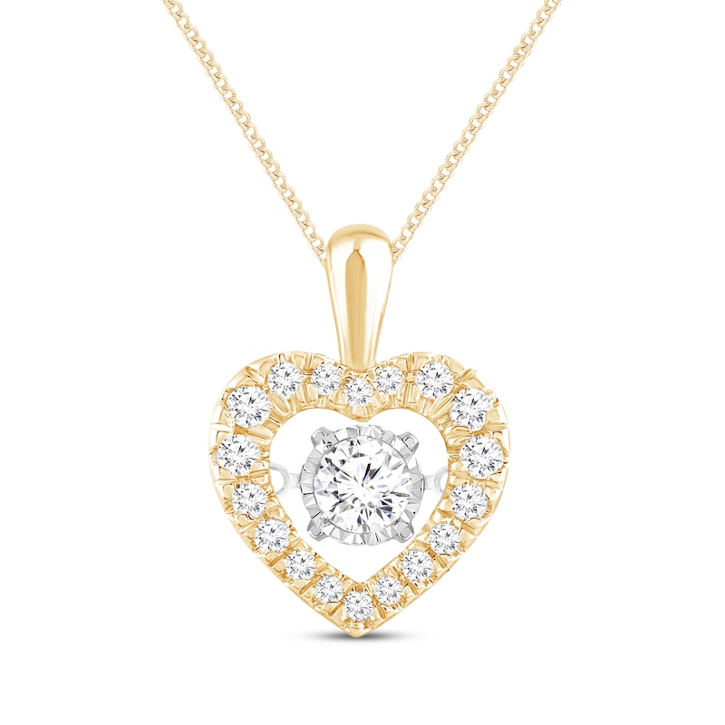 Main Image 1 of Unstoppable Love Diamond Heart Necklace 1/3 ct tw 10K Yellow Gold 19&quot;