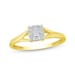 Diamond Circle Center Promise Ring 1/10 ct tw 10K Yellow Gold