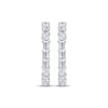 Thumbnail Image 2 of Baguette-Cut White Lab-Created Sapphire Inside-Out Hoop Earrings Sterling Silver
