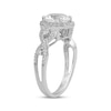 Thumbnail Image 2 of White Lab-Created Sapphire Halo Twist Shank Ring Sterling Silver