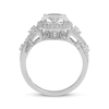 Thumbnail Image 3 of White Lab-Created Sapphire Halo Twist Shank Ring Sterling Silver