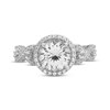 Thumbnail Image 4 of White Lab-Created Sapphire Halo Twist Shank Ring Sterling Silver