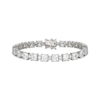 Thumbnail Image 1 of Square & Round-Cut White Lab-Created Sapphire Bracelet Sterling Silver 7.25&quot;