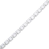 Thumbnail Image 2 of Square & Round-Cut White Lab-Created Sapphire Bracelet Sterling Silver 7.25&quot;