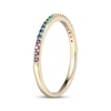 Thumbnail Image 3 of Multicolor Lab-Created Gemstone Rainbow Ring 10K Yellow Gold
