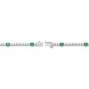 Thumbnail Image 3 of Lab-Created Emerald & White Lab-Created Sapphire Line Bracelet Sterling Silver 7.25&quot;