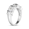 Thumbnail Image 1 of Oval-Cut White Lab-Created Sapphire Three-Stone Ring Sterling Silver