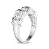 Thumbnail Image 2 of Oval-Cut White Lab-Created Sapphire Three-Stone Ring Sterling Silver