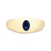 Thumbnail Image 3 of Oval-Cut Blue Lab-Created Sapphire Solitaire Dome Ring 10K Yellow Gold