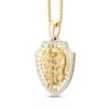 Thumbnail Image 1 of Men's White & Black Diamond Saint Michael Diamond-Cut Shield Necklace 1/3 ct tw 10K Yellow Gold 22"