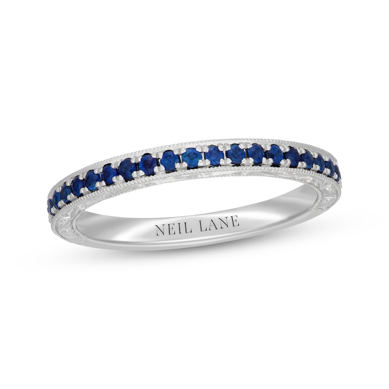 Neil Lane Natural Blue Sapphire Anniversary Ring 14K White Gold