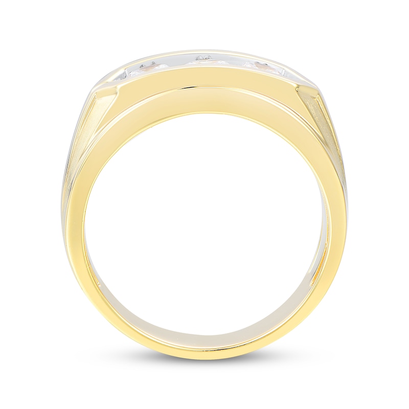 Men's Lab-Created Diamonds by KAY Three-Stone Wedding Ring 1 ct tw 14K Yellow Gold