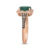 Thumbnail Image 2 of Le Vian Oval-Cut Emerald Ring 1/3 ct tw Diamonds 14K Strawberry Gold