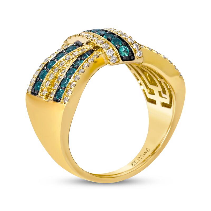 Main Image 3 of Le Vian Emerald Crossover Ring 1/2 ct tw Diamonds 14K Honey Gold