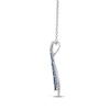 Thumbnail Image 2 of Le Vian Denim Ombré Sapphire Swirl Necklace 1/15 ct tw Diamonds 14K Vanilla Gold 19&quot;