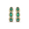 Thumbnail Image 1 of Le Vian Waterfall Oval-Cut Emerald Hoop Earrings 1/4 ct tw Diamonds 14K Honey Gold