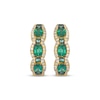 Thumbnail Image 2 of Le Vian Waterfall Oval-Cut Emerald Hoop Earrings 1/4 ct tw Diamonds 14K Honey Gold