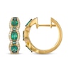 Thumbnail Image 2 of Le Vian Waterfall Oval-Cut Emerald Hoop Earrings 1/4 ct tw Diamonds 14K Honey Gold