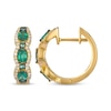 Thumbnail Image 3 of Le Vian Waterfall Oval-Cut Emerald Hoop Earrings 1/4 ct tw Diamonds 14K Honey Gold