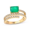 Thumbnail Image 1 of Le Vian Good Karma Emerald-Cut Emerald Ring 5/8 ct tw Diamonds 14K Honey Gold