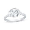 Thumbnail Image 1 of Now + Forever Lab-Grown Diamonds East West Oval-Cut Bezel-Set Engagement Ring 2-3/8 ct tw 14K White Gold