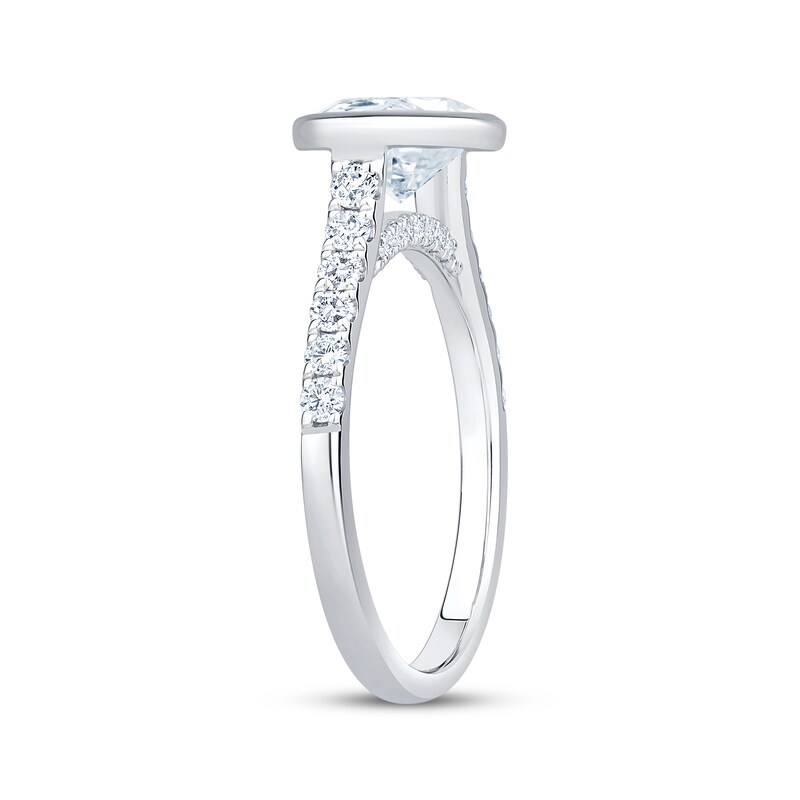 Main Image 2 of Now + Forever Lab-Grown Diamonds East West Oval-Cut Bezel-Set Engagement Ring 2-3/8 ct tw 14K White Gold