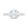 Thumbnail Image 3 of Now + Forever Lab-Grown Diamonds East West Oval-Cut Bezel-Set Engagement Ring 2-3/8 ct tw 14K White Gold