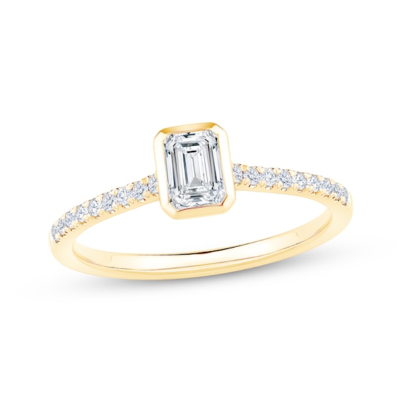 Emerald-Cut Diamond Engagement Ring 5/8 ct tw 14K Yellow Gold
