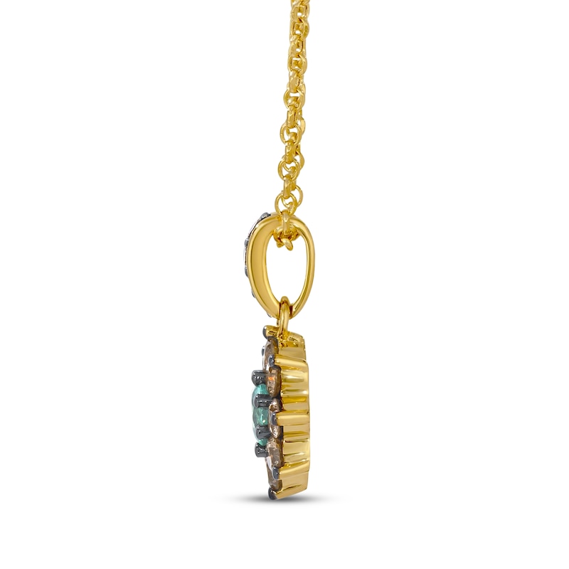 Main Image 2 of Le Vian Chocolate Sunflower Collection Emerald Necklace 5/8 ct tw Diamonds 14K Honey Gold 19&quot;