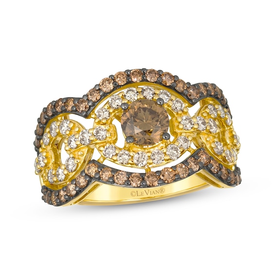 Le Vian Diamond Chain Link Ring 1-7/8 ct tw 14K Honey Gold