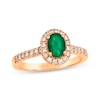 Thumbnail Image 1 of Le Vian Oval-Cut Emerald Ring 3/8 ct tw Diamonds 14K Strawberry Gold