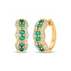Thumbnail Image 1 of Le Vian Emerald Hoop Earrings 1/2 ct tw Diamond 14K Honey Gold