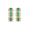Thumbnail Image 2 of Le Vian Emerald Hoop Earrings 1/2 ct tw Diamond 14K Honey Gold