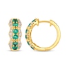 Thumbnail Image 3 of Le Vian Emerald Hoop Earrings 1/2 ct tw Diamond 14K Honey Gold