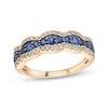 Thumbnail Image 1 of Le Vian Blue Sapphire Ring 1/3 ct tw Diamonds 14K Honey Gold