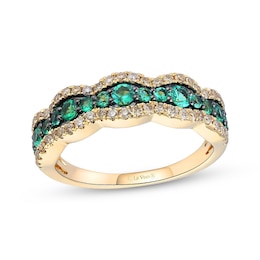 Le Vian Emerald Waterfall Ring 1/3 ct tw Diamonds 14K Honey Gold