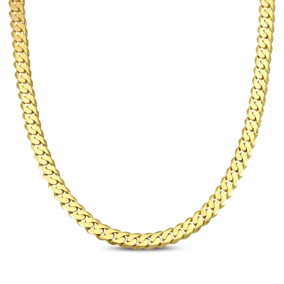 Curb Chain Necklace 6.95mm Solid 10K Yellow Gold 20"