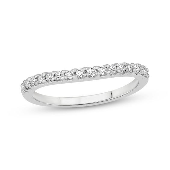 Now + Forever Lab-Grown Diamonds Contour Anniversary Ring 1/4 ct tw 14K White Gold