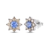 Thumbnail Image 1 of Le Vian Chocolate Sunflower Collection Sapphire Stud Earrings 3/4 ct tw Diamonds 14K Vanilla Gold