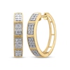 Thumbnail Image 1 of Diamond Rectangle Link Hoop Earrings 1/4 ct tw ct tw 10K Yellow Gold